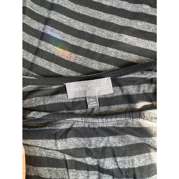 MARKET AND SPRUCE womens gray and black striped sleeveless dress - Picture 6 of 6